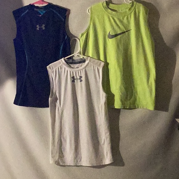 Nike lemon & Under Armour black & turquoise & white jerseys teen boys size # M . - Picture 1 of 15